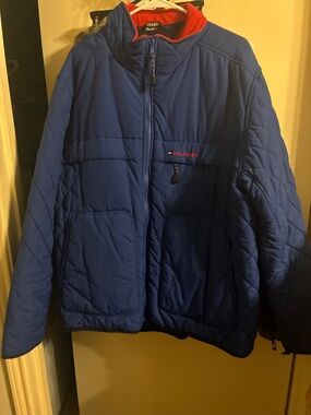 Tommy Hilfiger Men's Royal Blue Quilted Puffer with Red Trim
